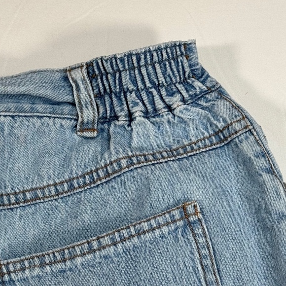 Saint Germain Boyfriend Mom Jeans Womens Sz L Light Blue High Rise Embroidered - Picture 14 of 14